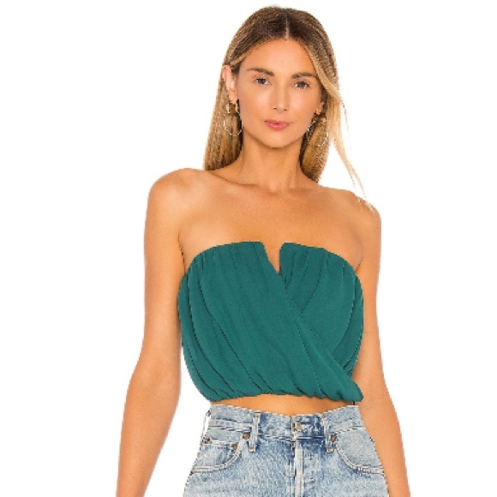 Superdown green crop top